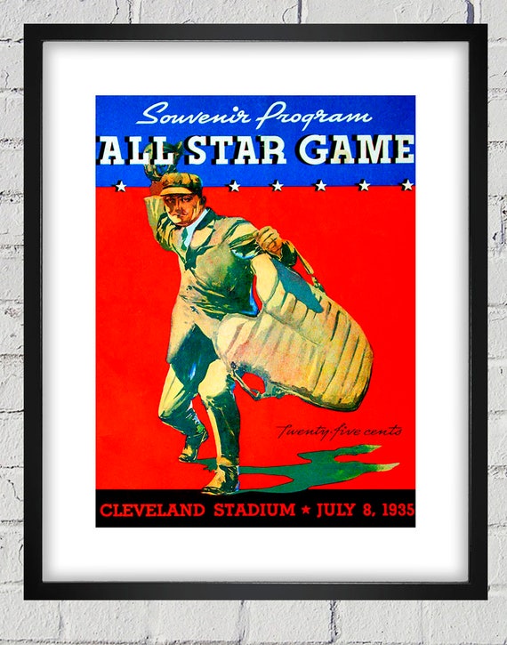 1935 Vintage Cleveland Baseball - All-Star Game Program Cover - Digital Reproduction