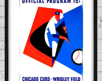 1965 Vintage Chicago Cubs Baseball Program Cover - Digital Reproduction