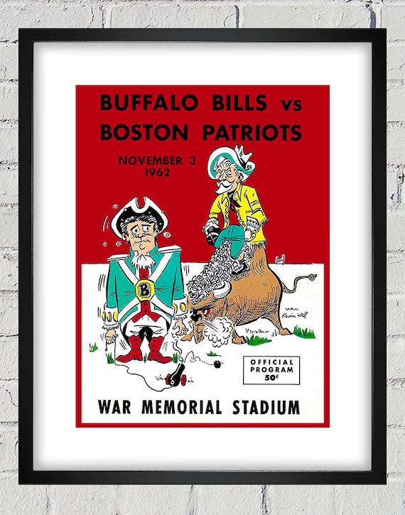 1962 Vintage Boston Patriots - Buffalo Bills Football Program Cover - Digital Reproduction