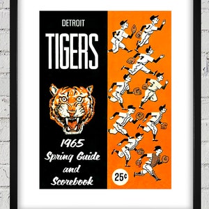 1965 Vintage Detroit Tigers Spring Guide Scorecard Cover - Digital Reproduction