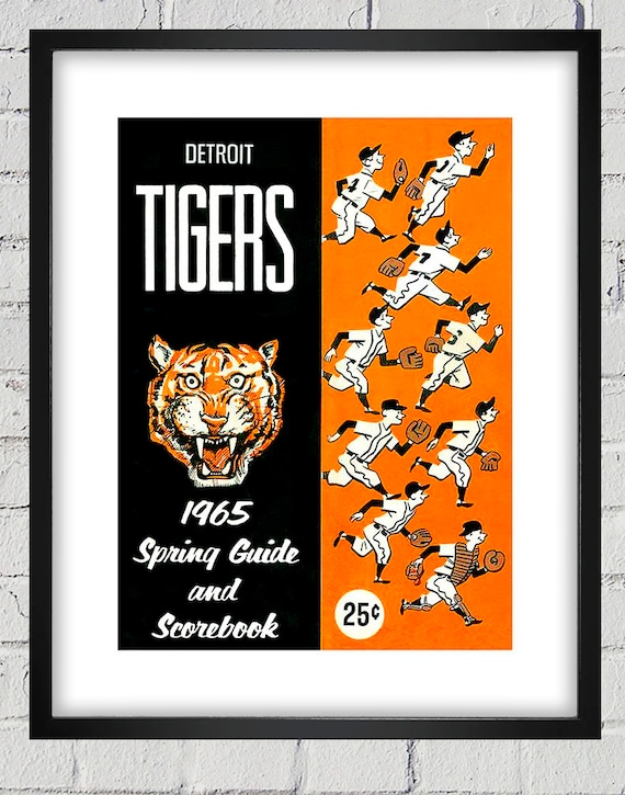 1965 Vintage Detroit Tigers Spring Guide Scorecard Cover - Digital Reproduction