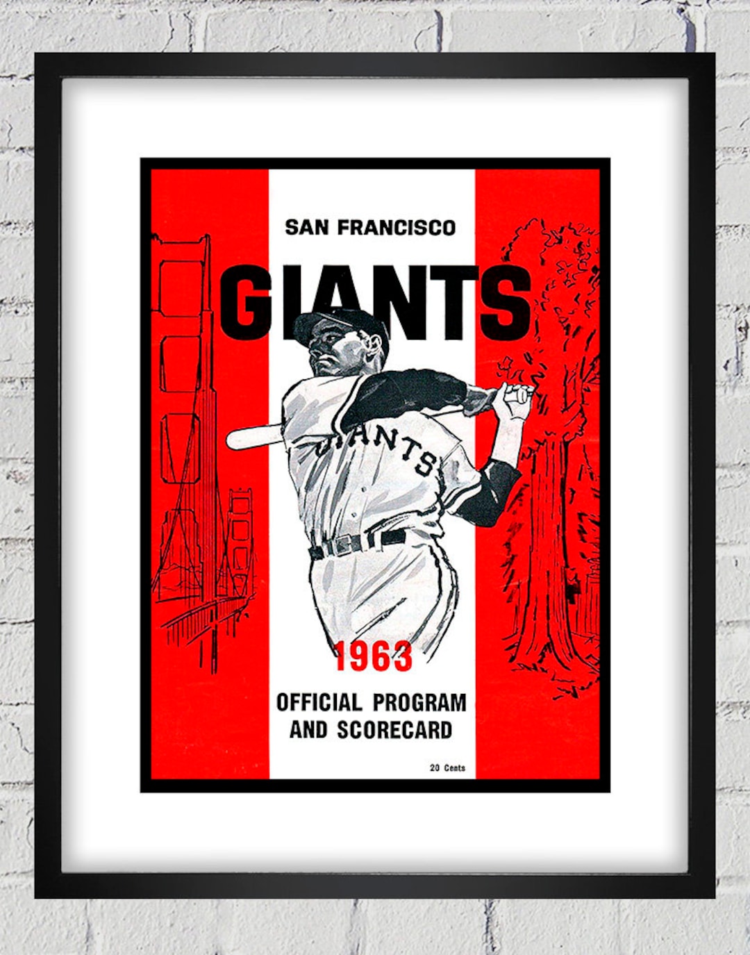 1963 Vintage San Francisco Giants Baseball Program Cover 