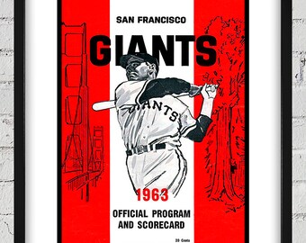 1963 Vintage San Francisco Giants Baseball Program Cover - Digital Reproduction