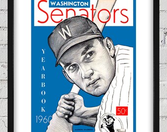 1960 Vintage Washington Senators Yearbook Cover - Harmon Killebrew - Digital Reproduction
