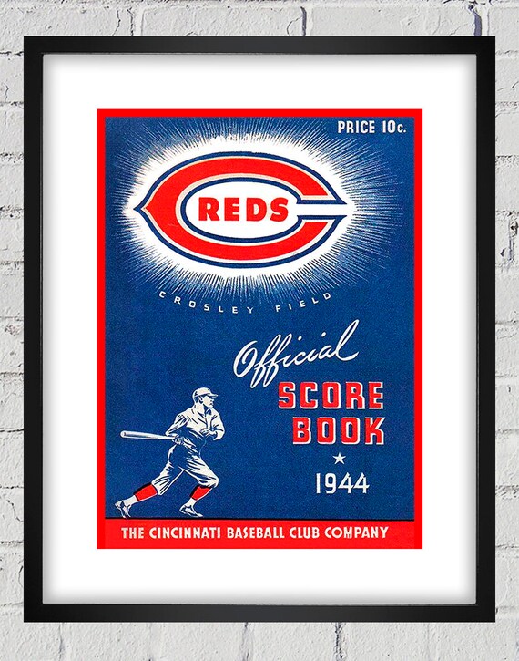 1944 Vintage Cincinnati Reds Baseball Yearbook Cover - Digital Reproduction