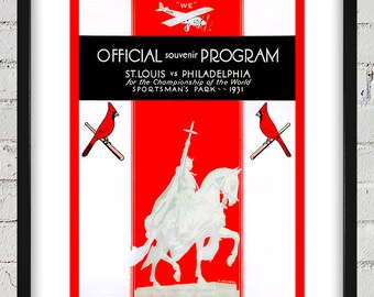 1931 Vintage St. Louis Cardinals - Philadelphia Athletics World Series Program Cover - Digital Reproduction