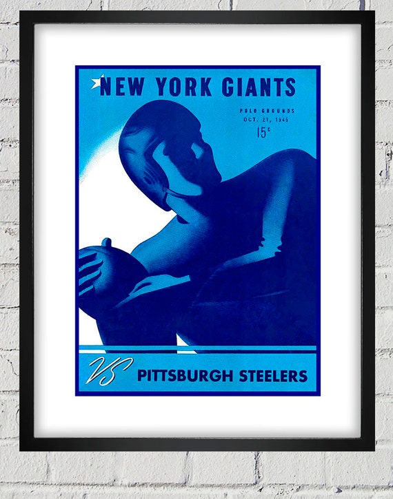 1945 Vintage Pittsburgh Steelers - New York Giants Football Program Cover - Digital Reproduction