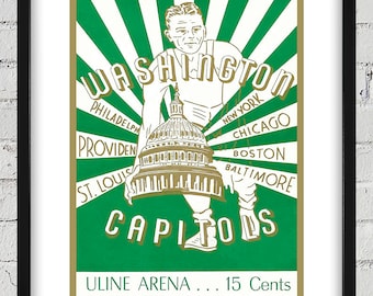 1947- 1948 Vintage Washington Capitols Basketball Program Cover - Digital Reproduction