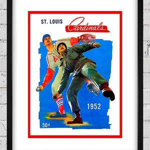 1952 Vintage St. Louis Cardinals Baseball Yearbook Cover - Digital Reproduction
