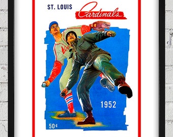 1952 Vintage St. Louis Cardinals Baseball Yearbook Cover - Digital Reproduction