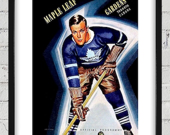 1940-1941 Vintage Toronto Maple Leafs Hockey Program Cover - Digital Reproduction