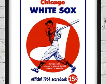 1961 Vintage Chicago White Sox Baseball Spring Training Program Cover - Digital Reproduction