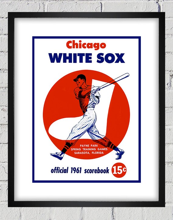 1961 Vintage Chicago White Sox Baseball Spring Training Program Cover - Digital Reproduction - Print or Matted or Framed