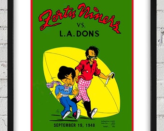 1948 Vintage Los Angeles Dons - San Francisco 49ers Football Program Cover - Digital Reproduction