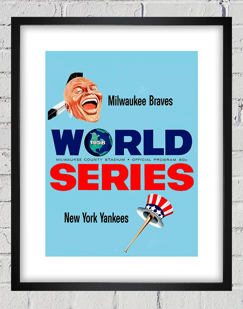 1958 Vintage New York Yankees -Milwaukee Braves Baseball World