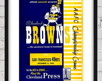 1949 Vintage San Francisco 49ers - Cleveland Browns Football Program Cover - Digital Reproduction