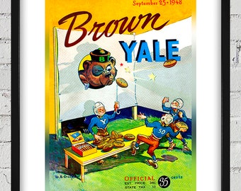 1948 Vintage Brown - Yale Football Program Cover - Digital Reproduction