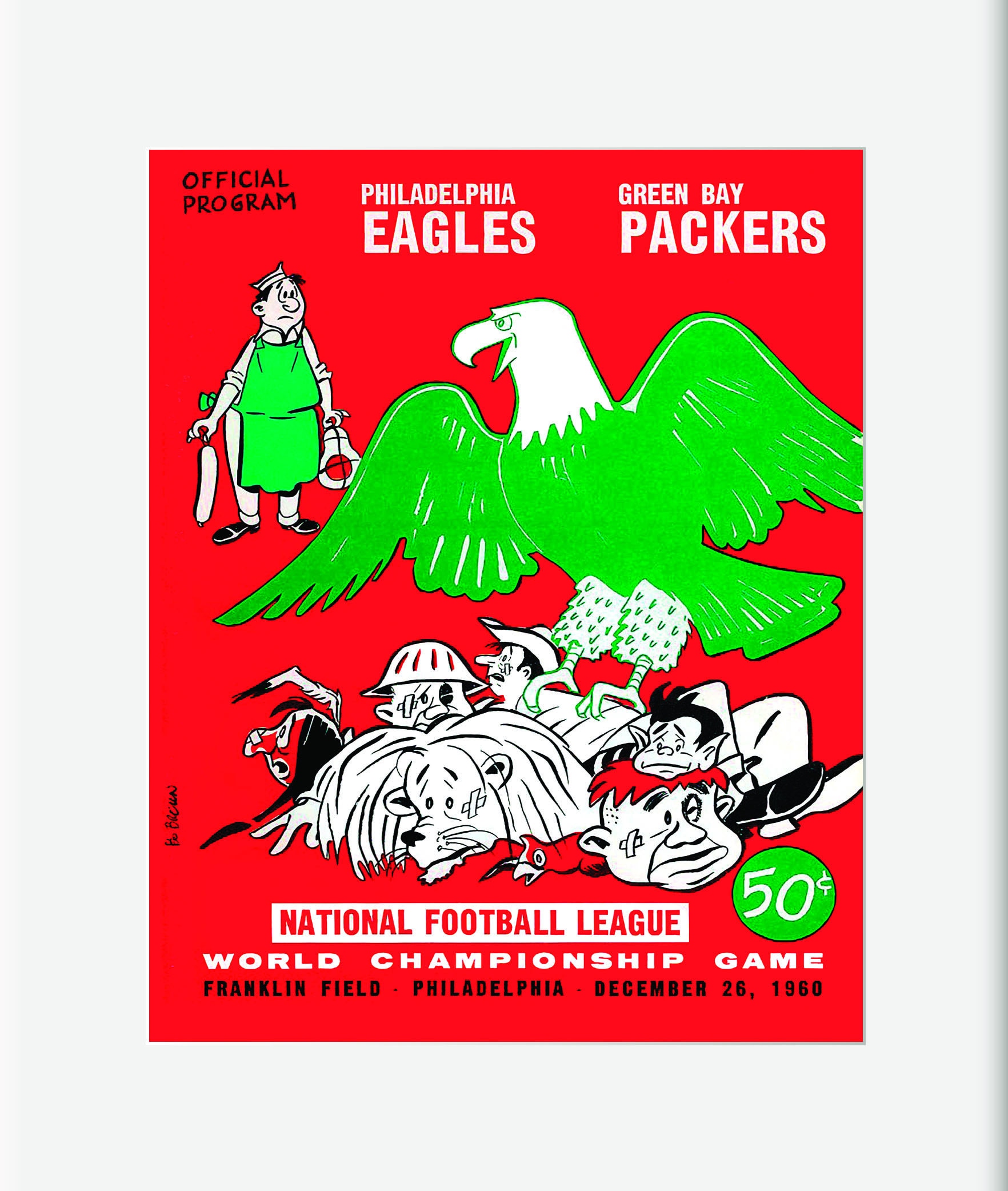 1960 Vintage Philadelphia Eagles Green Bay Packers Football -   Norway