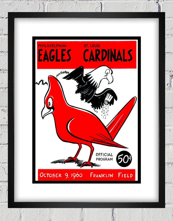 1960 Vintage St Louis Cardinals - Philadelphia Eagles Football Program  Cover - Digital Reproduction