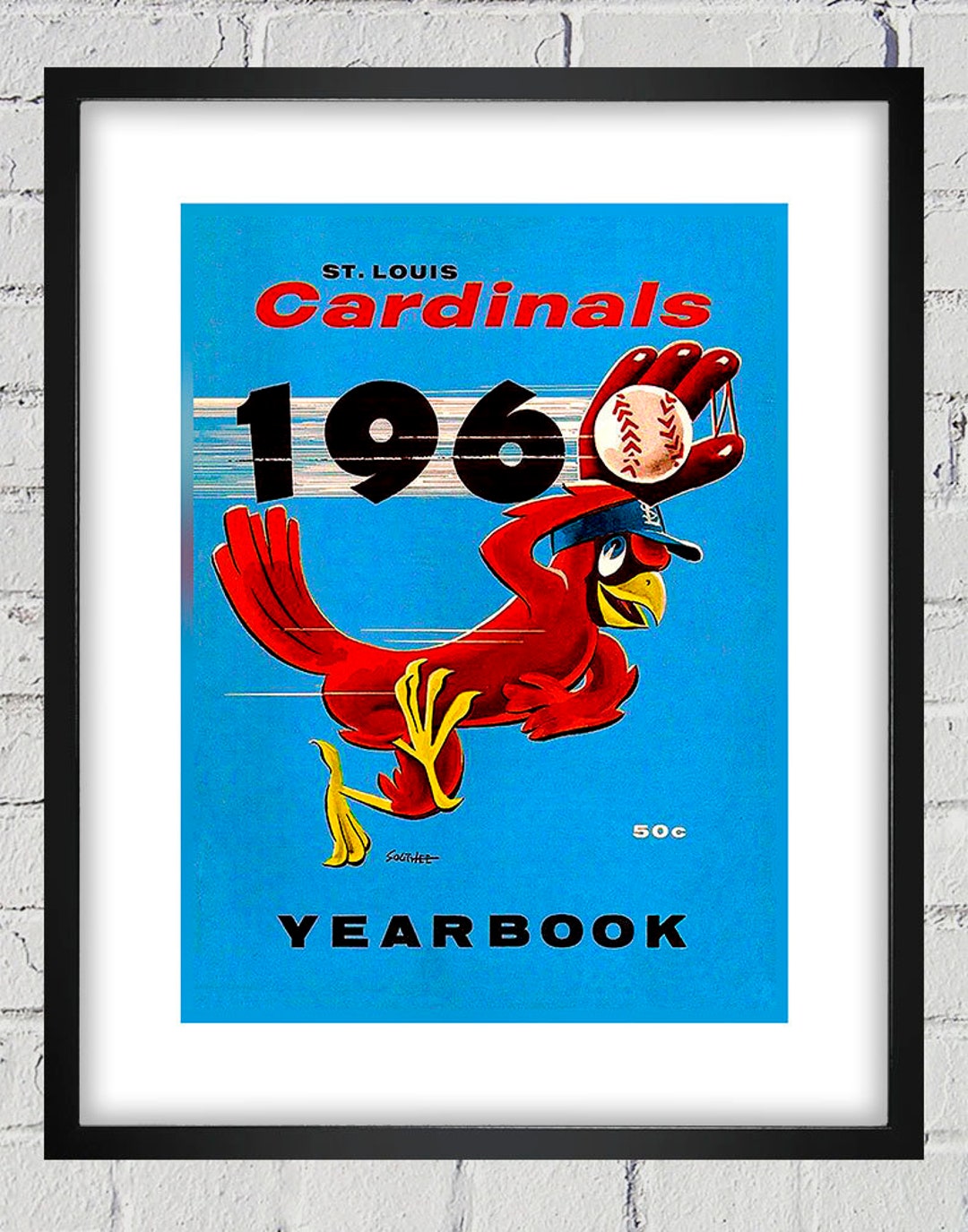 St. Louis Cardinals 12 x 16 1959 Program Cover Art Print