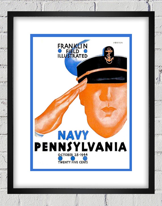 1944 Vintage Navy - Pennsylvania Football Program Cover - Digital Reproduction