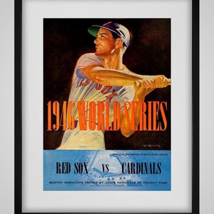 1946 Vintage Boston Red Sox - St Louis Cardinals World Series Program Cover - Digital Reproduction
