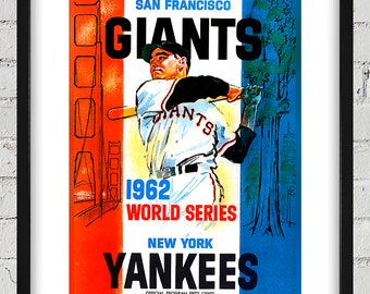 1962 Vintage  New York Yankees - San Francisco Giants World Series Program Cover - Digital Reproduction