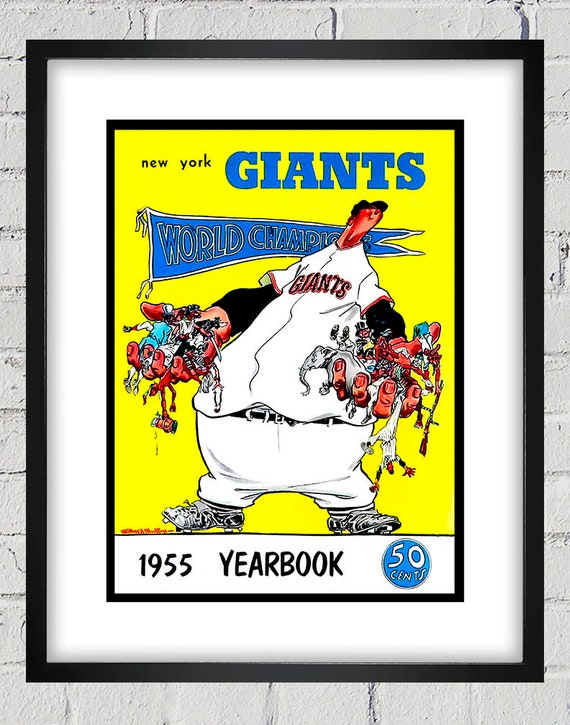 1955 Vintage New York Giants Baseball Yearbook Cover - World Champions - Digital Reproduction