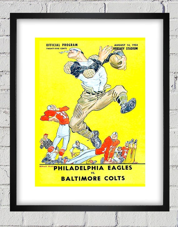 1954 Vintage Baltimore Colts - Philadelphia Eagles Football Program Cover - Digital Reproduction