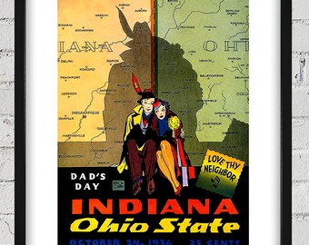 1936 Vintage Indiana - Ohio State Football Program Cover - Digital Reproduction