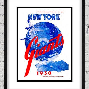 1950 Vintage New York Giants Baseball Scorecard Cover - World Champions - Digital Reproduction