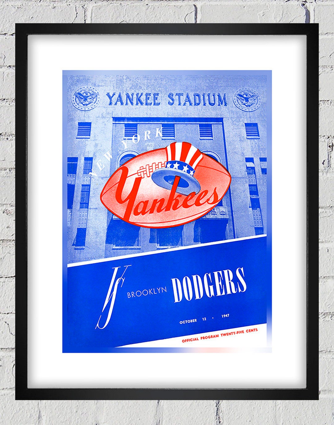1947 Vintage New York Yankees Brooklyn Dodgers Football 