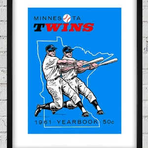 1961 Vintage Minnesota Twins Jahrbuchumschlag - Digitale Reproduktion
