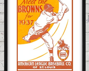 1937 Vintage St. Louis Browns Program Cover - Digital Reproduction