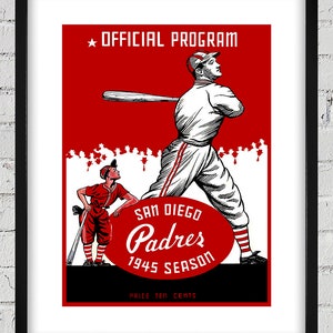 1945 Vintage San Diego Padres Baseball Yearbook Cover - Digital Reproduction