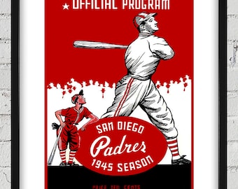 1945 Vintage San Diego Padres Baseball Yearbook Cover - Digital Reproduction