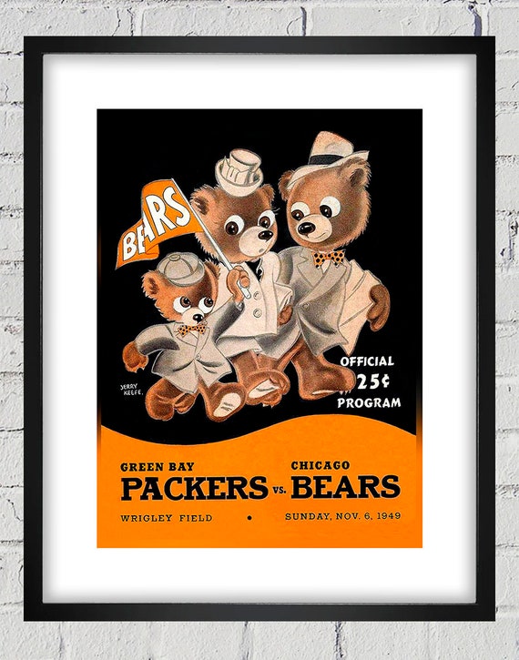 1949 Vintage Green Bay Packers - Chicago Bears - Football Program Cover - Digital Reproduction
