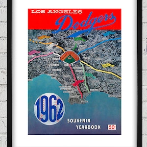 1962 Vintage Los Angeles Dodgers Yearbook Cover - Digital Reproduction