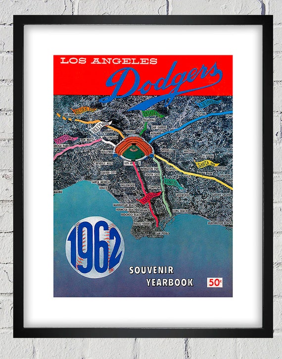 1962 Vintage Los Angeles Dodgers Yearbook Cover - Digital Reproduction