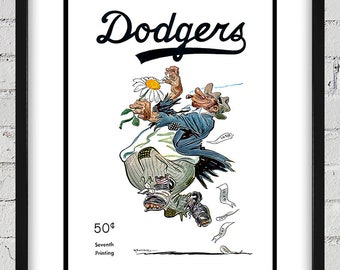 1951 Vintage Brooklyn Dodgers Bum Program Cover - Digital Reproduction -  Print or Matted or Framed