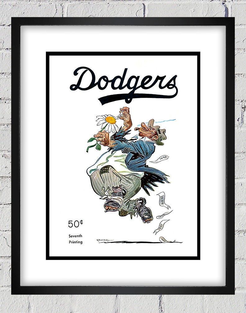 1951 Vintage Brooklyn Dodgers Bum Program Cover - Digital Reproduction -  Print or Matted or Framed