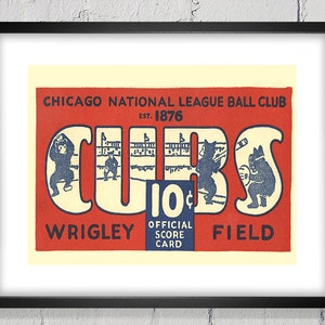 1929 Vintage Chicago Cubs Baseball - Digital Reproduction