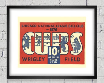1929 Vintage Chicago Cubs Baseball - Digital Reproduction