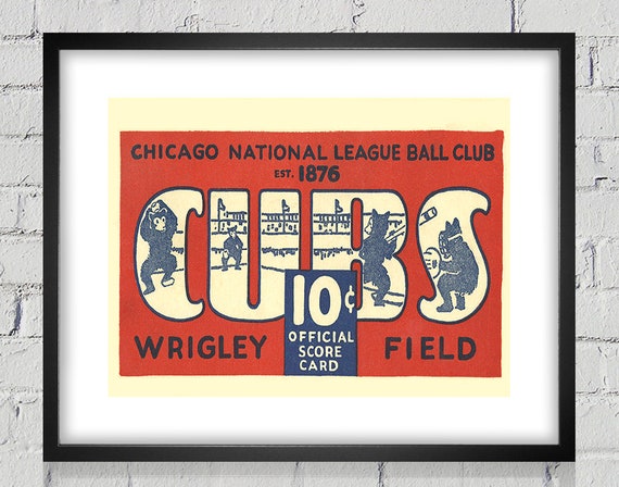 1929 Vintage Chicago Cubs Baseball - Digital Reproduction