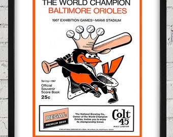1967 Vintage Baltimore Orioles Spring Training Program Cover- Digital Reproduction