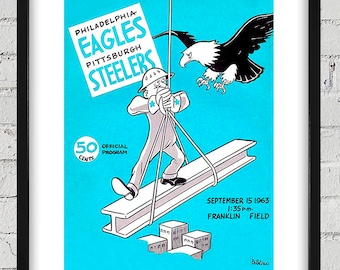 1963 Vintage Pittsburgh Steelers - Philadelphia Eagles Football Program - Digital Reproduction