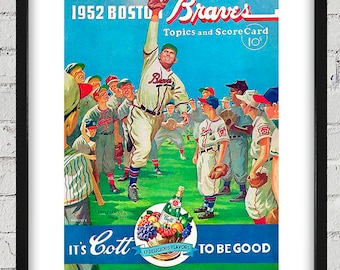 1952 Vintage Boston Braves Scorecard Cover - Digital Reproduction