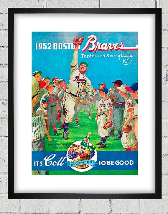 1952 Vintage Boston Braves Scorecard Cover - Digital Reproduction