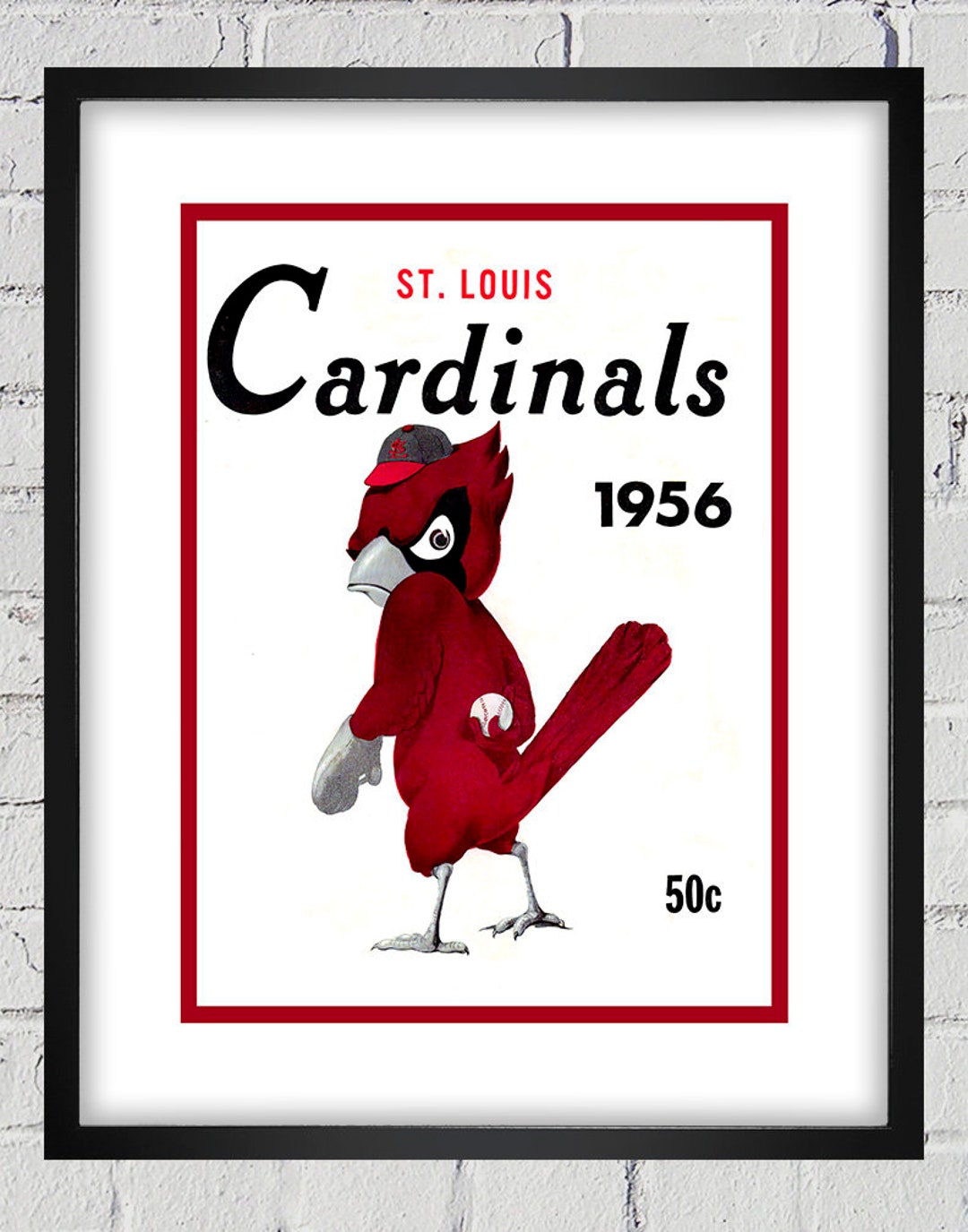 St. Louis Cardinals Word Art With Color Coordinating 11x14 Mat