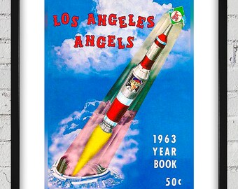 1963 Vintage Los Angeles Angels Baseball Yearbook Cover - Digital Reproduction